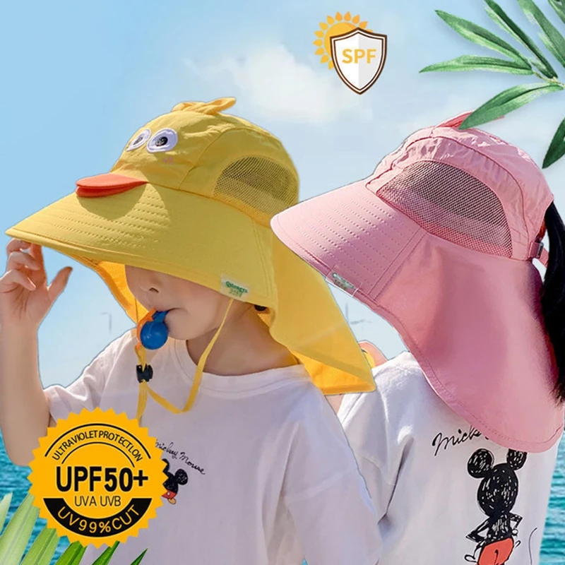 Summer Thin Girls Boys Baby Hats Cartoon Animals Summer Beach Sun Hats Wide Brimmed UV Fisherman Outdoor Games outdoor hiking hat