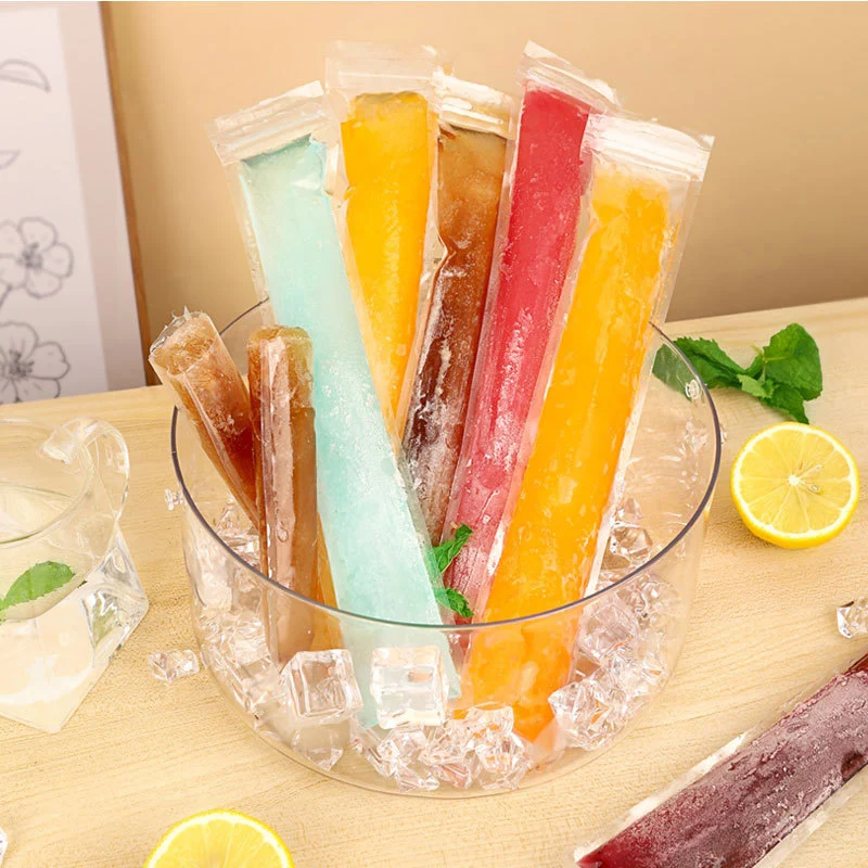 100pcs Disposable Ice Popsicle Mold Bags, Freezer Tubes With Zip Seals For Healthy Snacks Yogurt Sticks Juice Fruit Smoothies Ice Candy Pops P 20798211