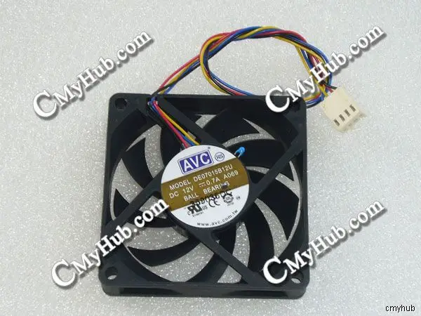 

Для AVC DE07015B12U A069 DC12V 0.7A 7015 7 см 70 мм 70x70x15 мм 4-контактный Вентилятор охлаждения DE07015B12U