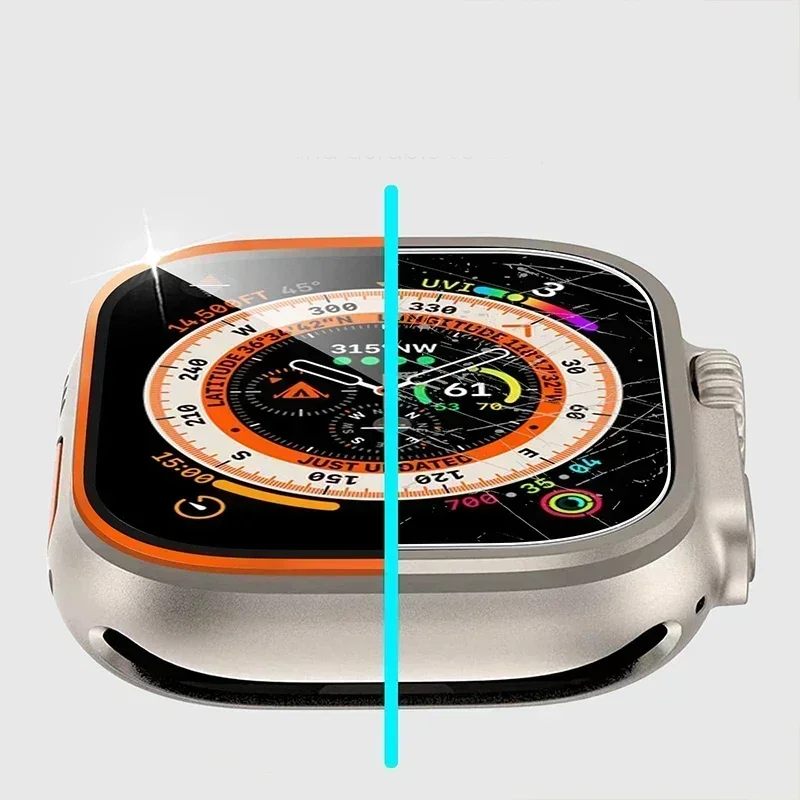 Screen Protector Glass for Apple Watch Ultra 2 49mm Metal Tempered Frame Film Anti-Scratch IWatch Series Ultra 49 mm Accessories