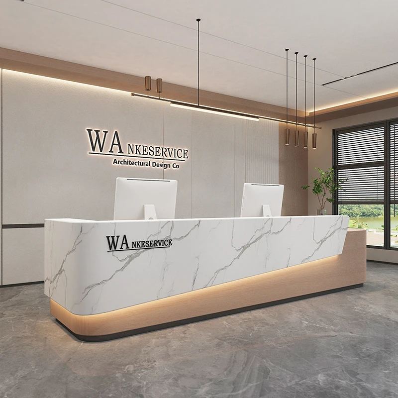 Simple Corporation Reception Desk Hotel Lobby Service Counter Office Counter Church Pulpit Storage Furniture Receptionsdisk FYRD