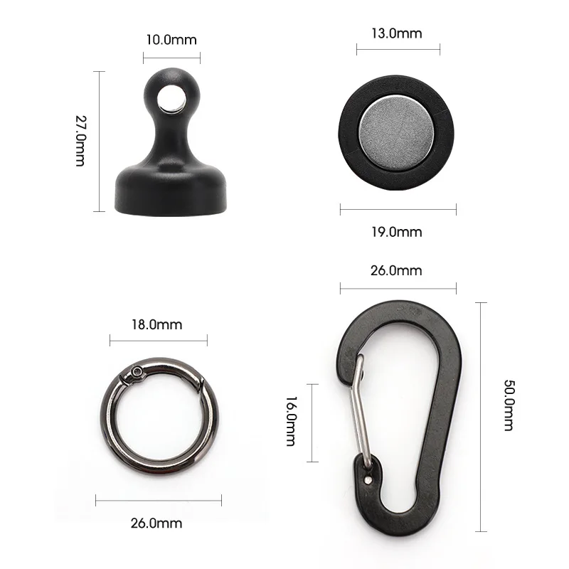 Fishing Tools Fishing Accessories Fishing Tool Fishing Tackle Portable Steel Fishing MRC Strong Magnetic Quick Release Clips Net Holder with Fishing Coil Lanyard Aluminum Carabiner