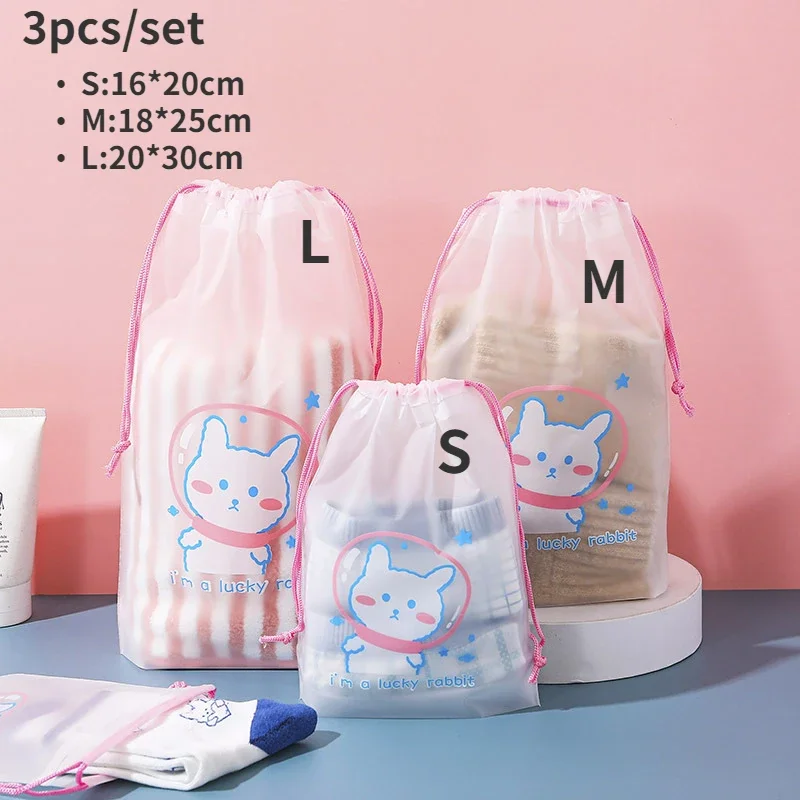 Cartoon Printing Drawstring Swimming Storage Bag Sports Travel Clothes Underwear Shoes Cosmetic Waterproof Organizer 3pcs/set dry bag,waterproof bag,swimming bag,moving storage bag