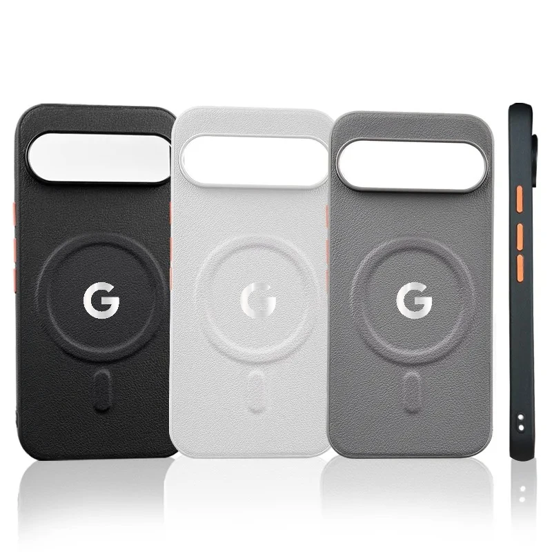 MagSafe Leather Phone Case with Metal Buttons - Anti-Drop & Anti-Fingerprint Protection