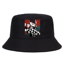 

Kimetsu No Yaiba Summer Hat Men/women Demon Slayer Panama bob Bucket hat Cap The Design Flat Visor Harajuku Anime Fisherman hat