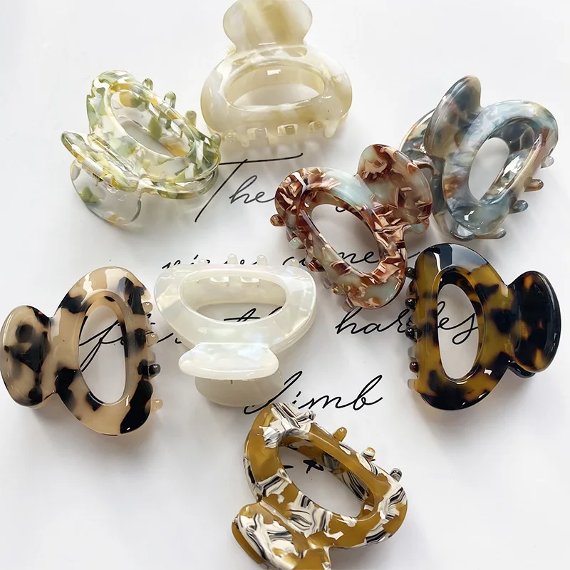 Women Acetate Leopard Hair Claw Small Hair Claws Chic Barrettes Crab Hairpins Styling Clips Girls Lady Headwear Hair Accessories korean style women fashion plastic small square cream color hair claw makeup hair clip barrettes girls hair accessories ornament