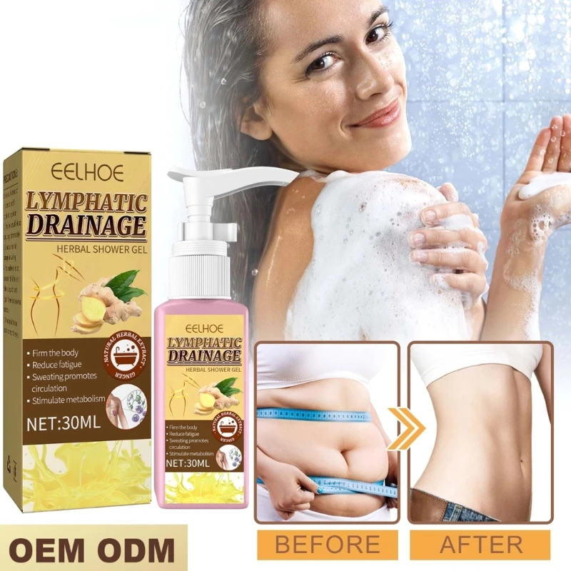 

Women Lymphatic Drainage-Herbal Shower Gel 30ml Weight Loss Ginger Body Wash Removes Lymph-Nodes Underarm Fat Shower Gel