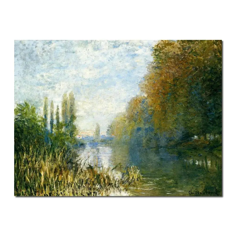 

Landscapes art The Banks of The Seine in Autumn by Claude Monet oil paintings canvas High quality hand-painted