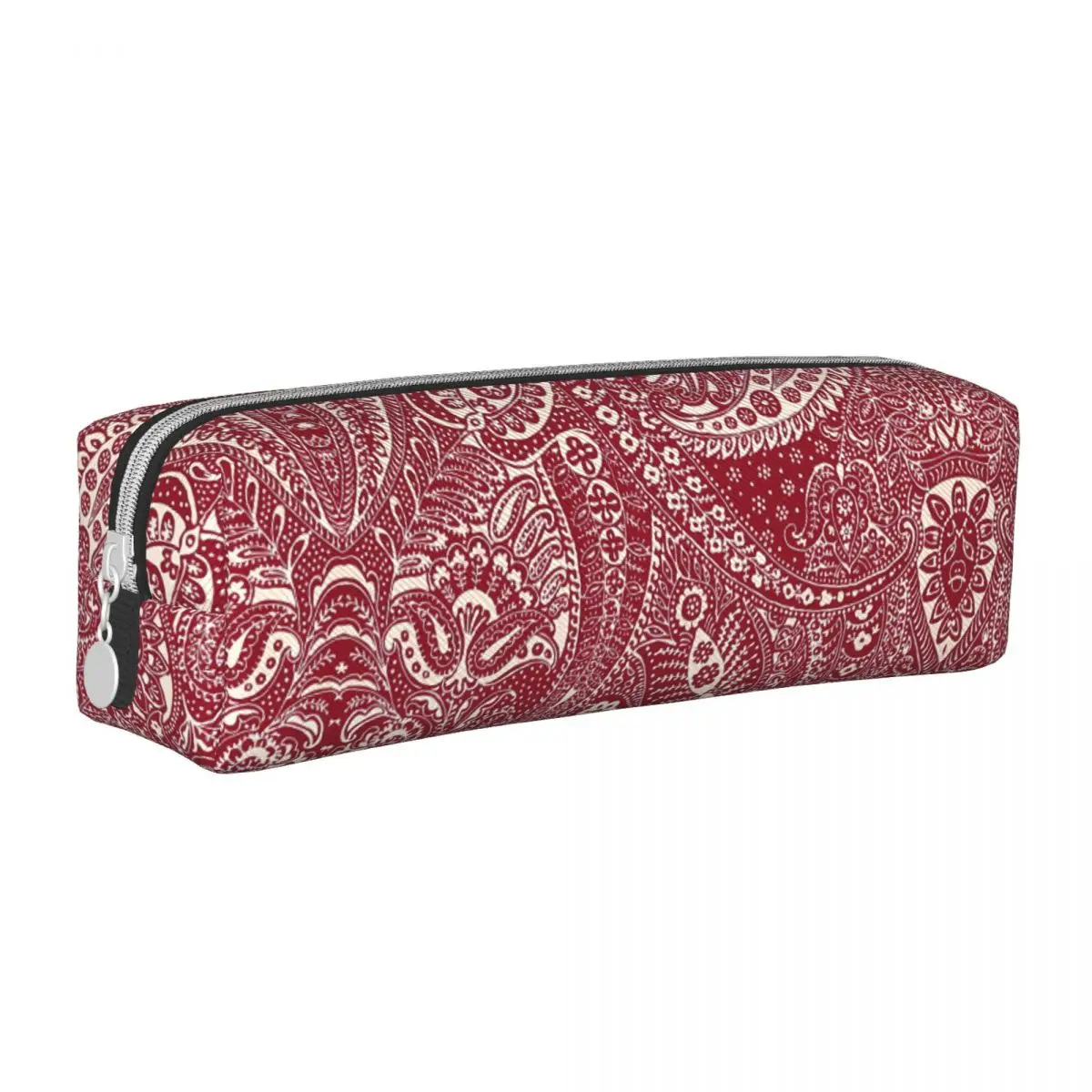 

Retro Pencil Case Traditional Floral Paisley Pencil Bag Black Retro School Pencil Cases Students PU Leather School Stationery