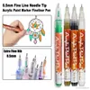 0.5mm Fine Line Needle Tip Acrylic Paint Art Marker Card Ceramic Stone Glass Fabric Clothes Drawing DIY Graffiti Fineliner Pen 4