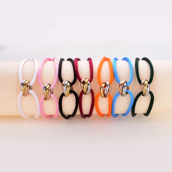 Trinity Bracelet Stainless Steel Circle Women's Bracelet Different Colors of Rope Classic Popular Tricolor GradientJewelry