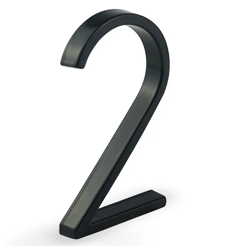 1pc 125mm Floating House Number Outdoor 5 inch Black Zinc Alloy Letter Apartment Door Numbers Mailbox Address Sign #0-9 - Image 8