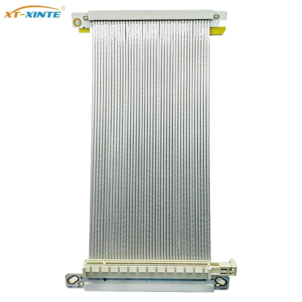 

Silver-Plated PCIE 4.0 X16 High Speed Graphics Video Card Extension Cable Double Reverse Riser for ITX A4 Mini PC Chassis