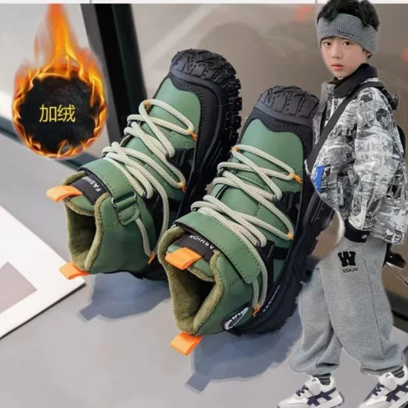 Children Sports Shoes Girls Boys Winter Keep Warm Anti-slippery