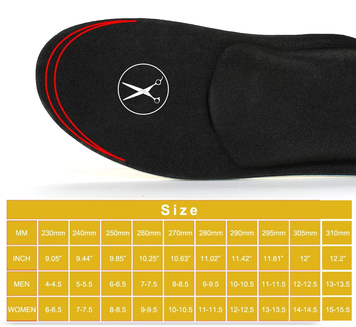 Walkomfy Eva Orthopedic Insoles For  Flat Feet,Plantar Fasciitis Pain ,Arch Support Orthotic Shoes Sole Foot Care For Women Men