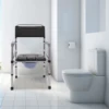 Folding Shower Chair Adjustable Height Bath Safety Toilet Seat with Commode for Patient Transfer Disabled Seniors Aid 385.81lbs 4