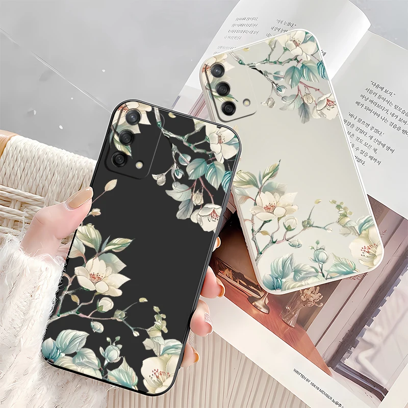 Delicate Floral Silicone Shockproof Phone Case - Soft Protective Cover