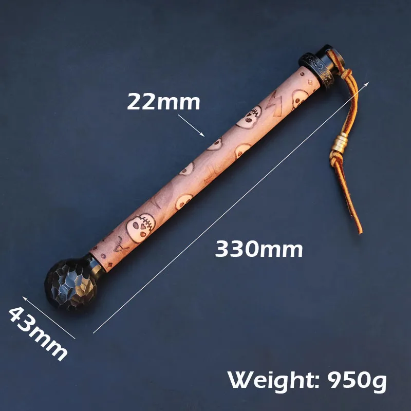 1 Pz Portatile In Acciaio Ad Alto Tenore Di Carbonio Martello Edc Portatile Nordic War Hammer Nail Head Hammer Sicurezza Scettro Bone Blossom Hammer