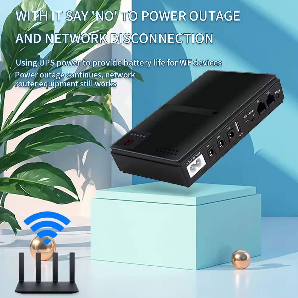 DC UPS DC1018P 5V 9V 12V 24V 18W 10400mAh Portable Power Supply for Router Switch Mobile phone DC UPS Emergency Power Supply dc power supply uninterruptible power supply portable ups mini ups