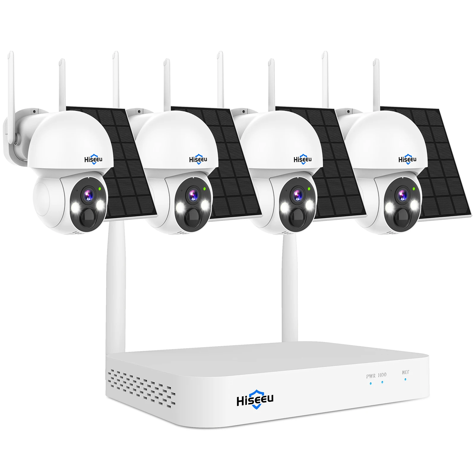 Hiseeu 4MP واي فاي PTZ الشمسية IP كاميرا نظام الأم...