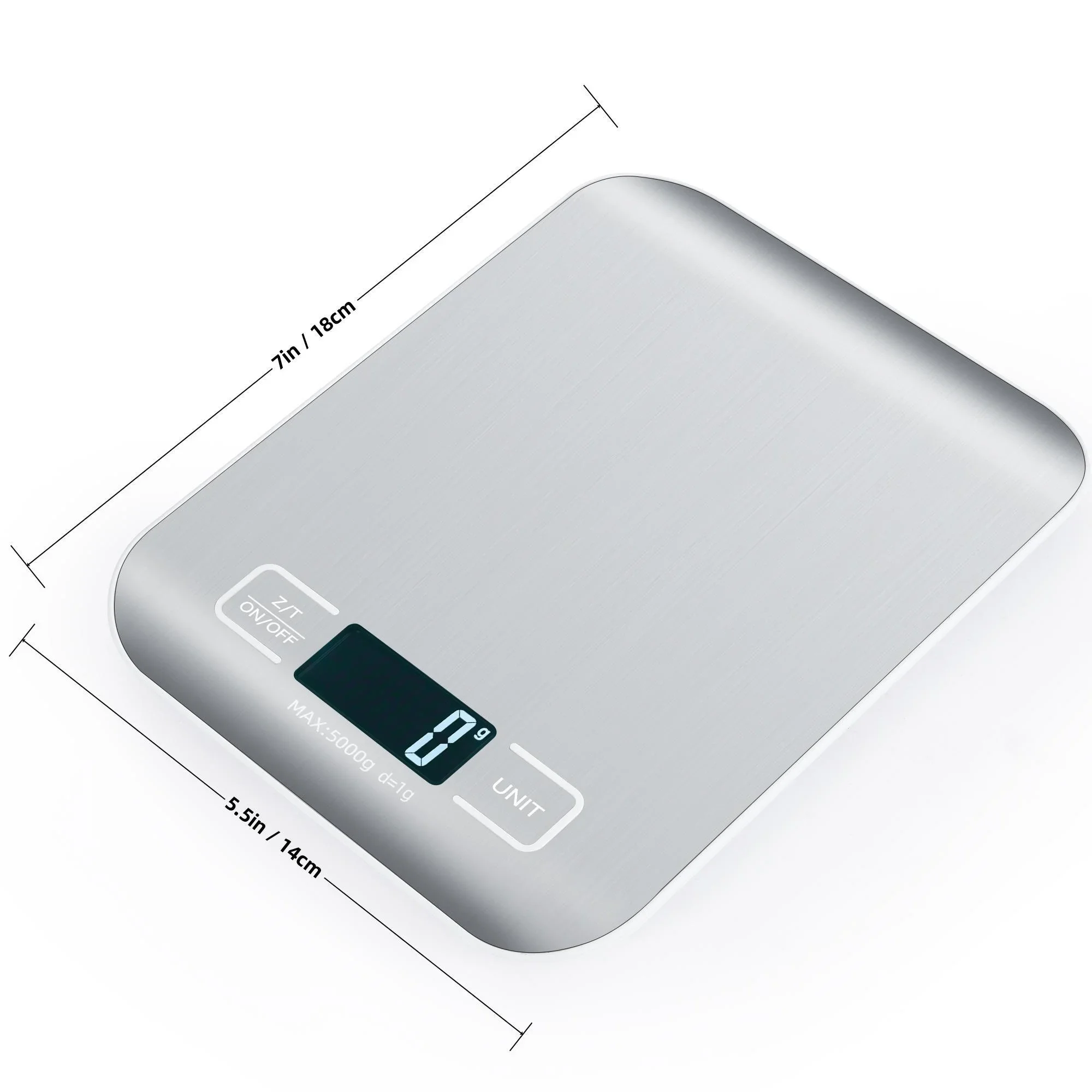 Kitchen Scale Digital Display Show Weight in Grams Ounces Milliliters Stainless Steel Platform Greater Goods Gray Food Scale electronic kitchen scale electronic scale