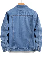 Veste en jean bleu pour homme pour le printemps et l'automne. Conception multi-poches. Taille régulière avec un style décontracté de rue élégant. 2