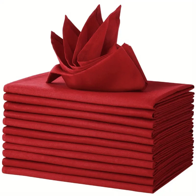 Table Cloth Napkins 40x40cm Set Of 6/12/24 Polyester Thicken Placemat for Kitchen Dining Wedding Decoration