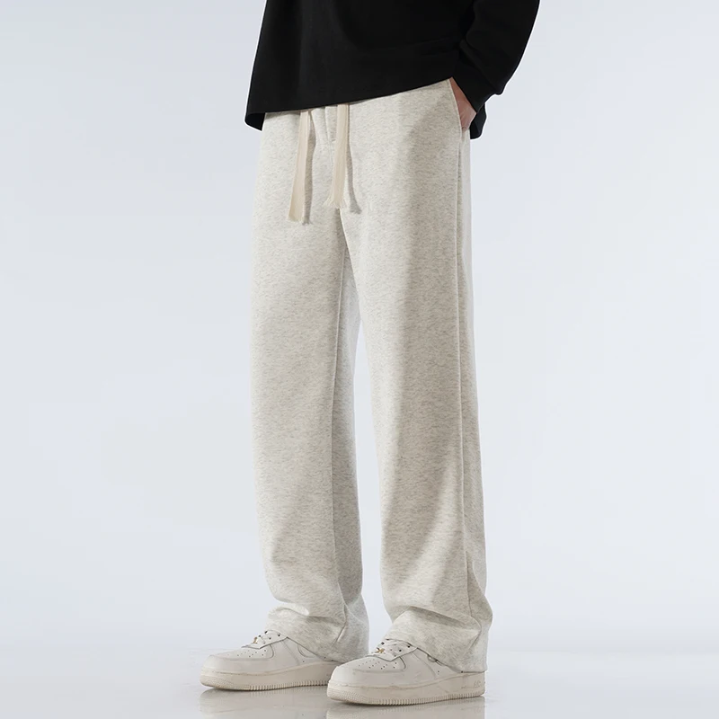 sport jogging trousers wide leg pants fashion pants fashionable wide leg pants men casual pants 65% cotton fabric men's casual pants wide leg straight loose for outdoor