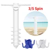 3/5 Spin Beach Umbrella Stand with Hook Inserts Spiral Umbrella Plug Equipment Umbrella Ground Anchor Outdoor Travel Accessories 1