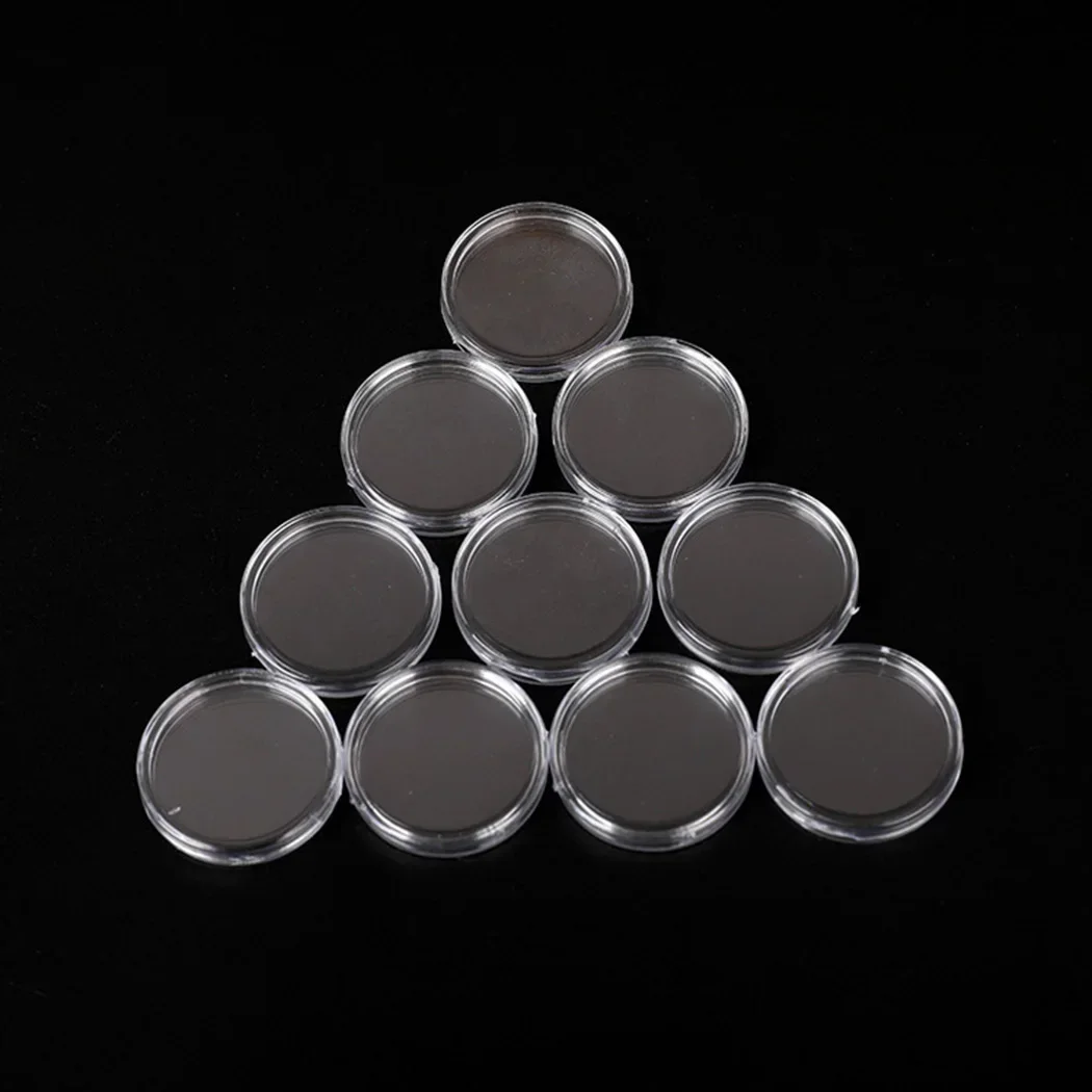100pcs Transparent Round Boxes Coins Collection Large Capacity Plastic Capsules Cases 41mm*100 Capsules 1oz Coins Box Home 2