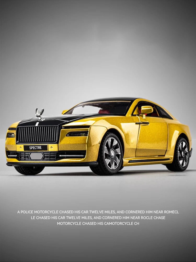 1:24 rolls royce spectre liga diecast modelo carro som & luz