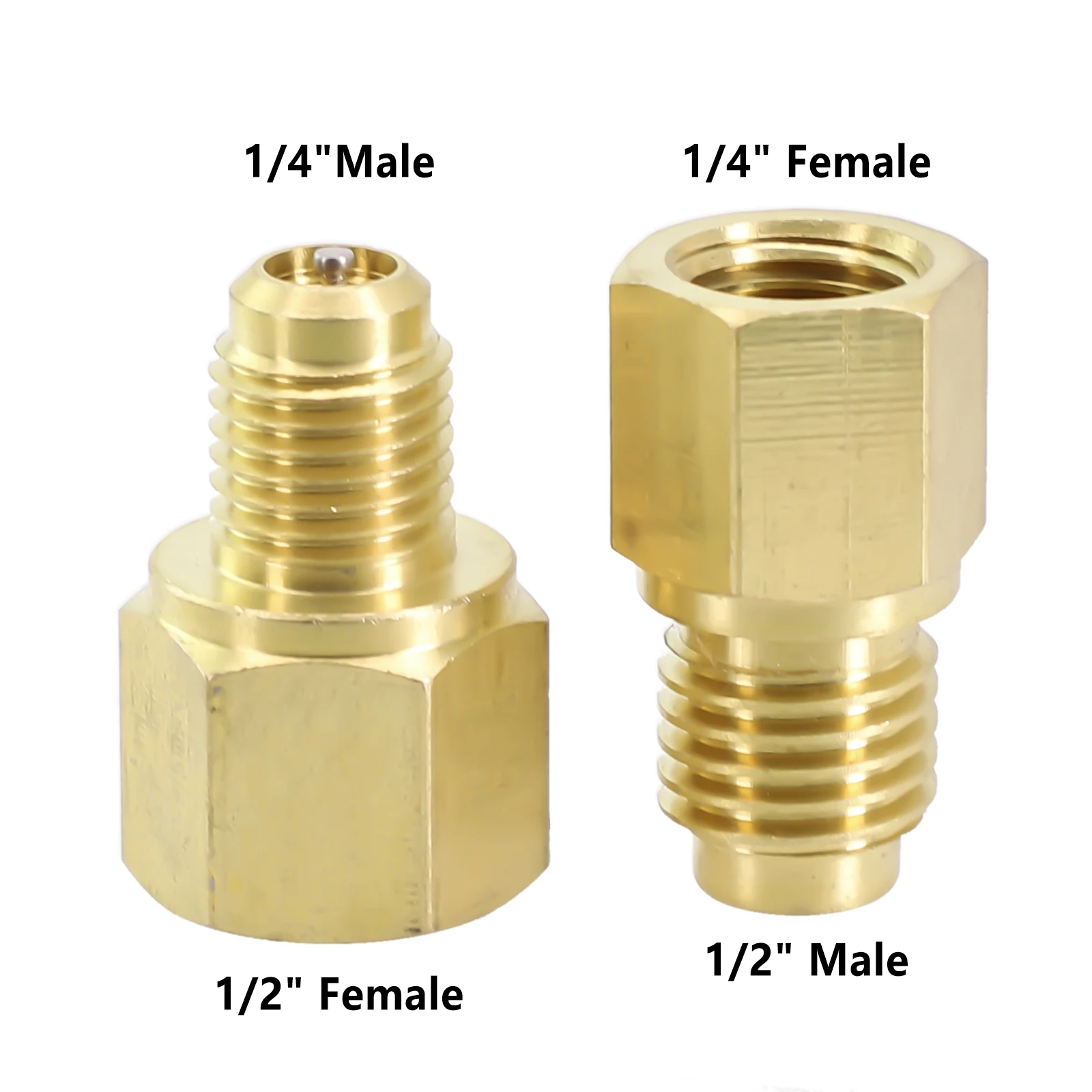

R134a To R12 Adapter + R12 To R134a Adapter For Hoses Fuel Tanks Vacuum Pumps Adapter Brass Set