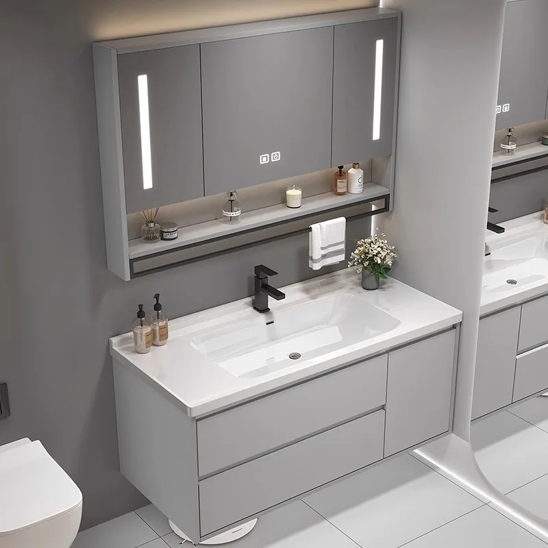 Ceramics Toilet Bathroom Vanities Vintage Partition Vanity Grey Bathroom Vanities Light Storage Mobiletto Bagno Home Furniture