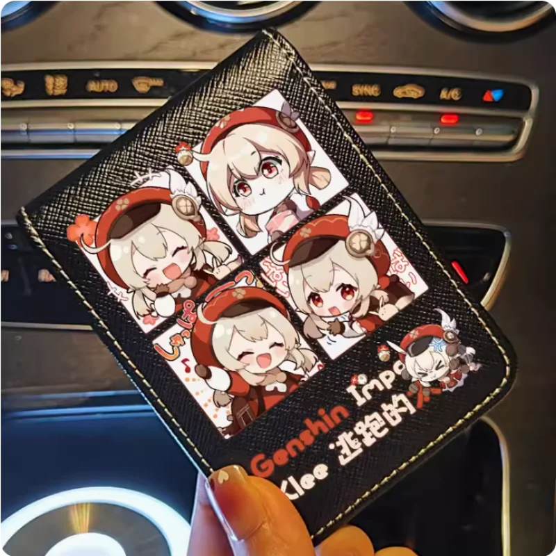 Anime Genshin Impact Klee Cartoon Fashion Wallets PU Purse Card Holder Money Bag Gift B574 Cosplay