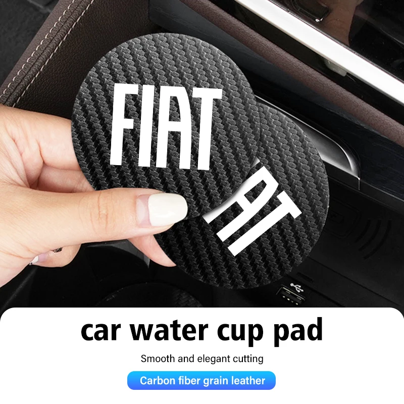 Car Cup Holder Insert Pad Anti-Slip Mat Coaster 2pcs for Fiat Tipo Panda Brave Stilo Palio Ducato Freemont Doblo