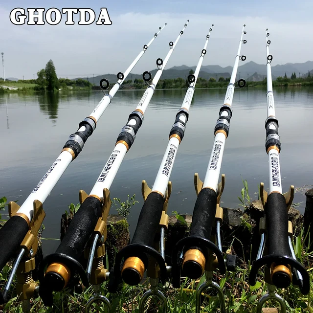 GHOTDA New Design White Spinning Fishing Rod FRP + Carbon Fiber Telescopic Fishing  Rods 2.1-3.6M - AliExpress