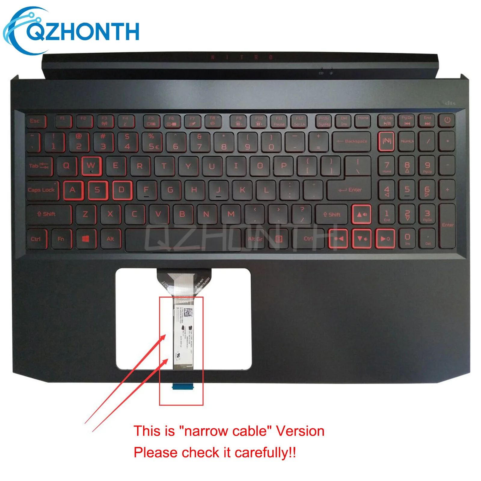 

New Palmrest w/ Backlit Keyboard For Acer Nitro 5 AN515-55 AN515-57 6B.QAMN2.001 15.6"