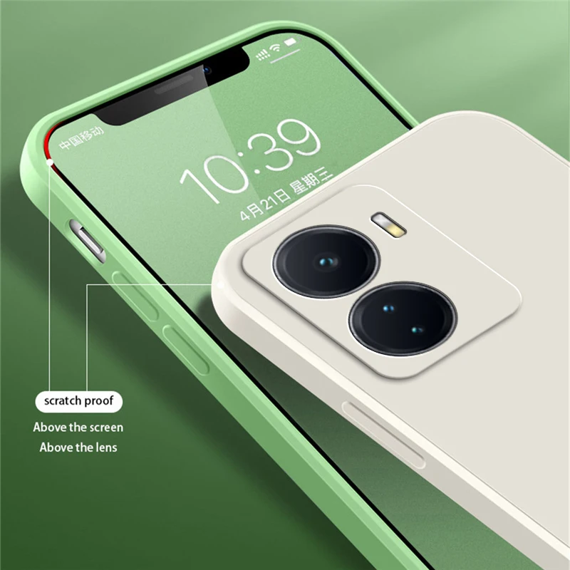 Square Liquid Phone Case - Soft Silicone 360° Protective Shockproof Back Cover