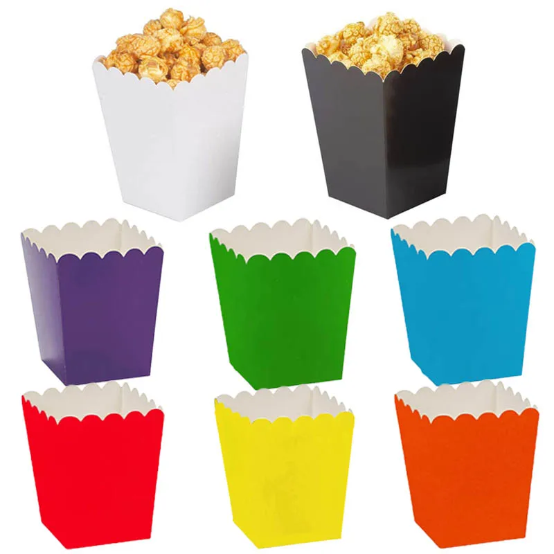 12Pcs Popcorn Box Einweg Einfarbig Papier Boxen Für Snack Süßigkeiten Cookies Verpackung Lebensmittel Badewanne Geburtstag Hochzeit Party liefert – Detail 3