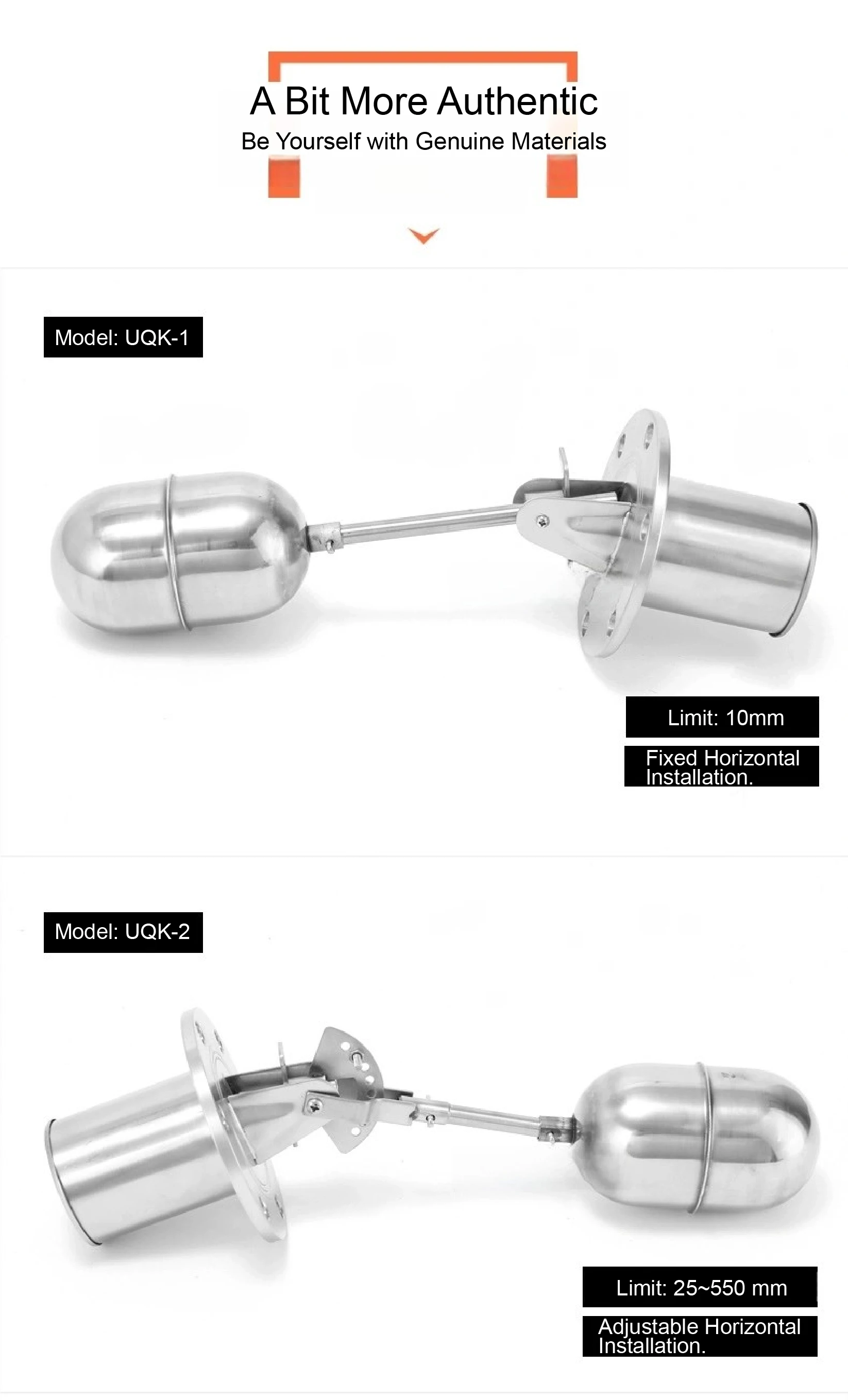 UQK 304/316 Stainless Steel Magnetic Float Level Switch Side Mounted Flange Liqu