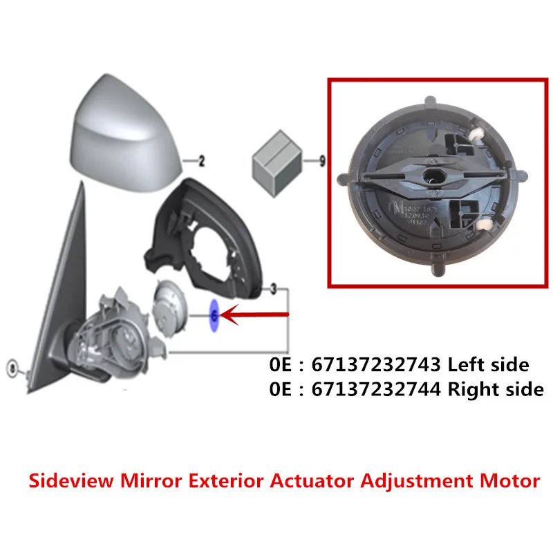 For BMW 1 E81 3 E90 5 F07 F10 X1 E84 X3 G01 X4 G02 X5 F15 G05 X6 F16 Rearview Mirror Adjustment