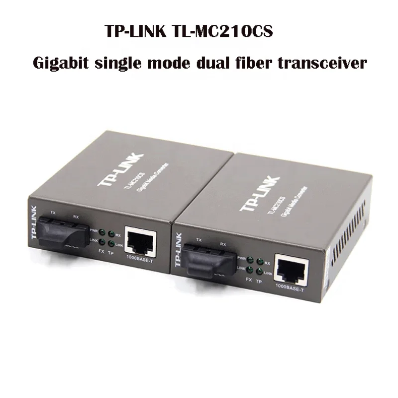 1쌍 TP-LINK TL-MC210CS 1000M SC 20km 단일 모드 광섬유 미디어 컨버터