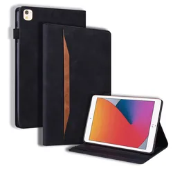 Luxury Wallet Stand Tablet Case Cover, Premium Design - iPad 7 8 9 10.2 inch (Black)