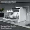 Portable Countertop Dishwasher 5 Washing Options 4 Place Settings 5L Water Tank Glass Door Display 2