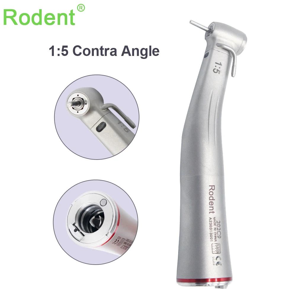Red Ring Increasing Low Speed Handpiece External Water Spray 1:5 Contra Angle Push Button Type Red Ring Increasing Low Speed Handpiece External Water Spray 1:5 Contra Angle Push Button Type
