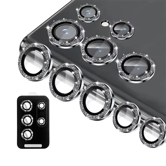 Ultra HD Glitter Diamond Metal Ring Camera Glass Lens Protector