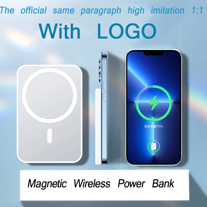 1:1 10000mAh Portable Magnetic Wireless Power Bank For iphone 13 12 13Pro 12Pro Max Mini Powerbank Mobile Phone External Battery apple charging pad