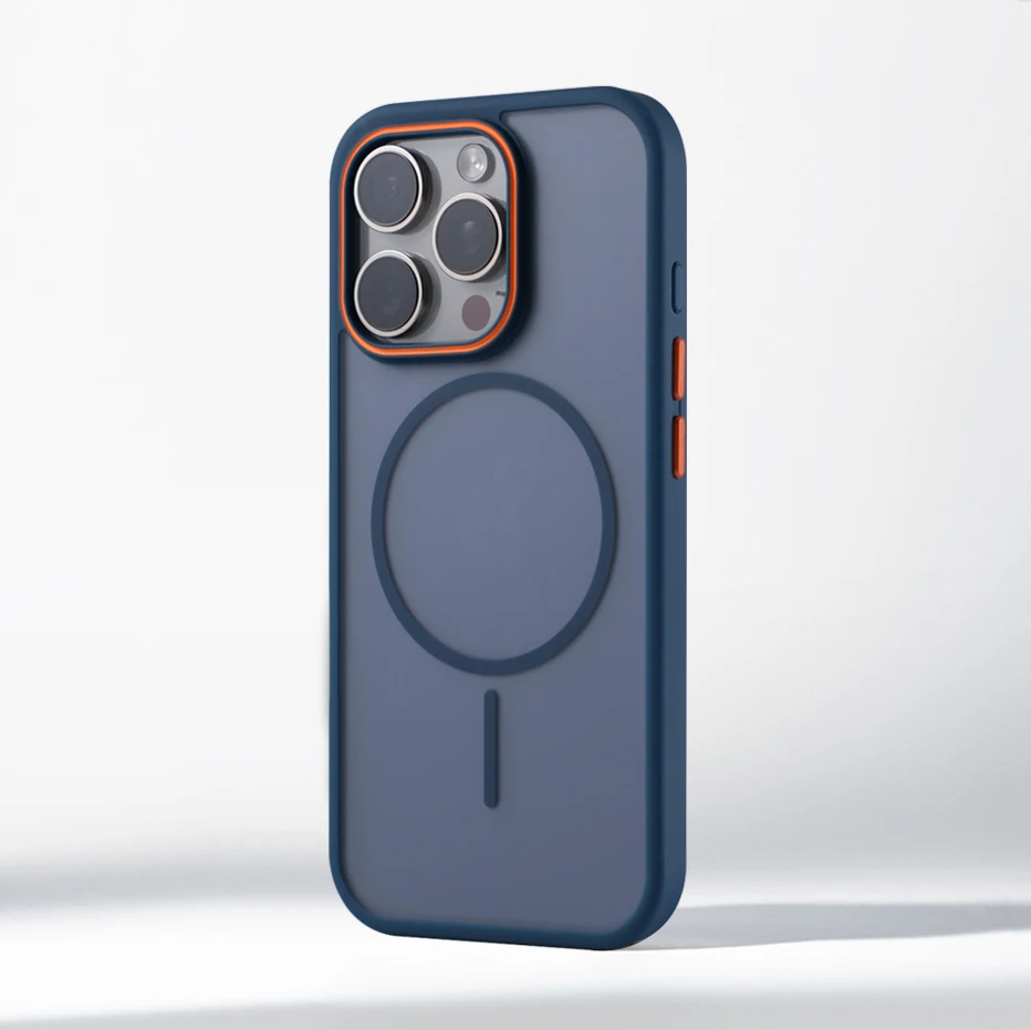 Premium Matte Translucent Magnetic Phone Case with Magsafe-Compatible Wireless Charging and Shockproof Protection