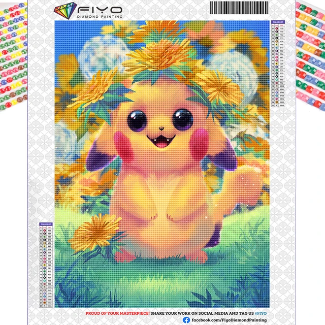 Kawaii Pokemon Pikachu Painting Diamond Drawing Sticker Frame Kids Handmade  Kits Art Diy Diamond Drawing Patch Gift For Children - AliExpress