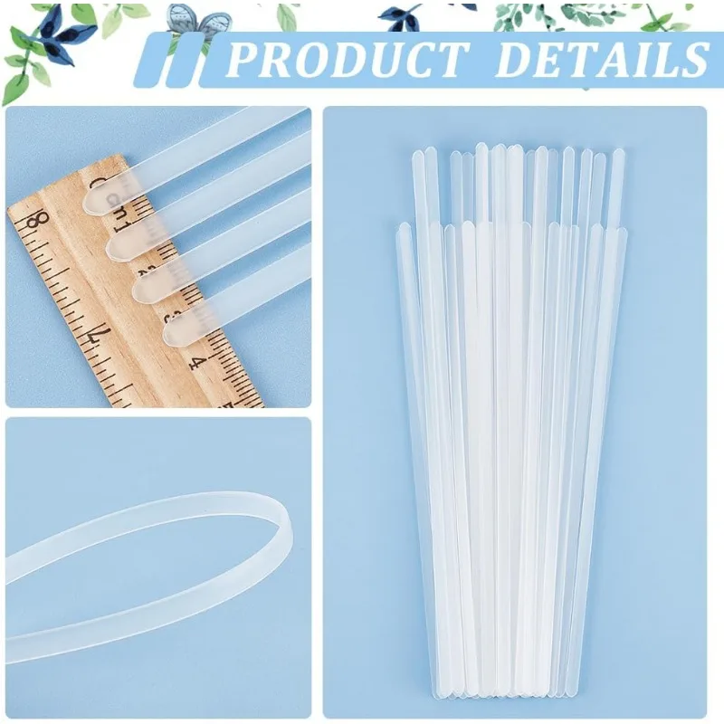 PP Plastic Boning Corset Webbing Boning 6mm Wide for Bridal Dress Bustle Handmade Craft Wedding Dresses DIY 48Pcs 7.8/9.8 inch